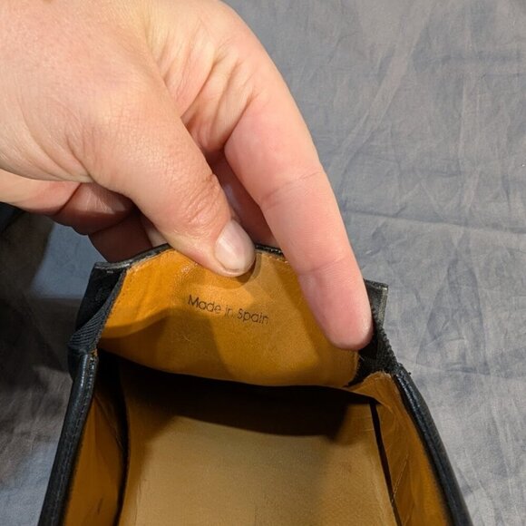 Magnanni Black Leather Slip On Loafers Men Size 12 - Picture 5 of 10